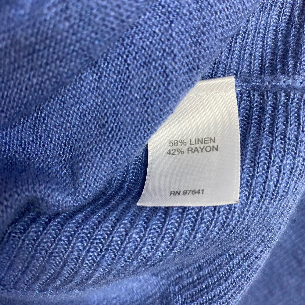 J Jill Womens Linen Blouse Blue Size XSP - Picture 6 of 9